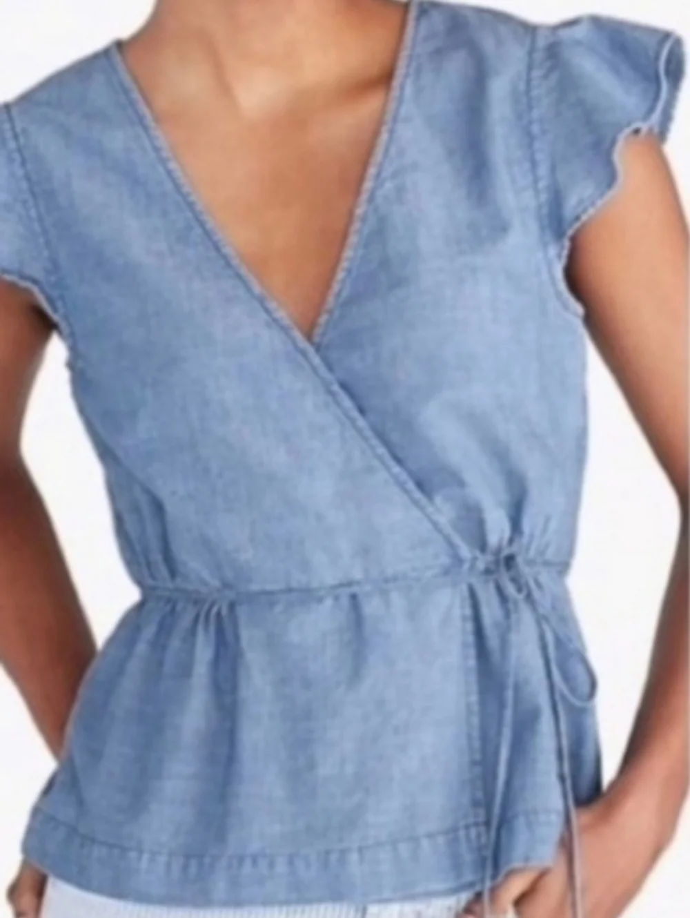 J. By J. Crew Chambray Blue top Size 00